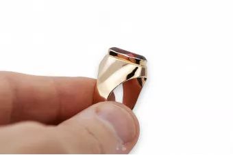 Oro rosa antiguo original de 14k Rubí Anillo Joyería vintage vrc077r